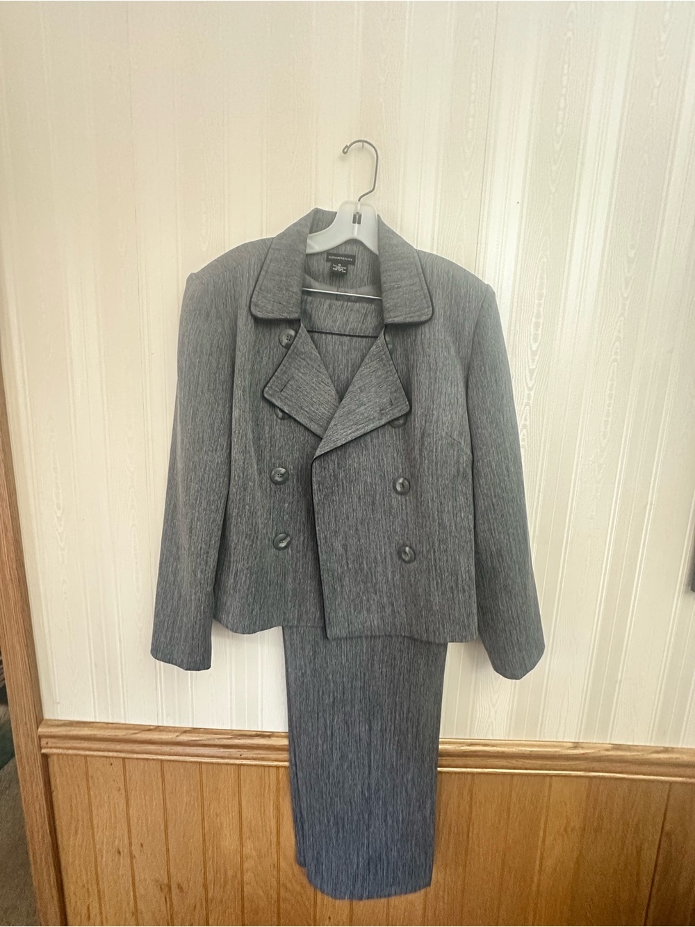 Courtenay Gray Double-Breasted Blazer and Pants Set